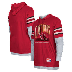 Arizona Cardinals New Era Twofer Long Sleeve Hooded T-Shirt Cardinal