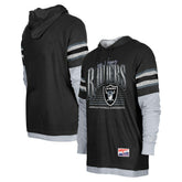 Las Vegas Raiders New Era Twofer Long Sleeve Hooded T-Shirt Black