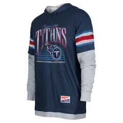 Tennessee Titans New Era Twofer Long Sleeve Hooded T-Shirt Navy