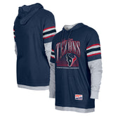 Houston Texans New Era Twofer Long Sleeve Hooded T-Shirt Navy