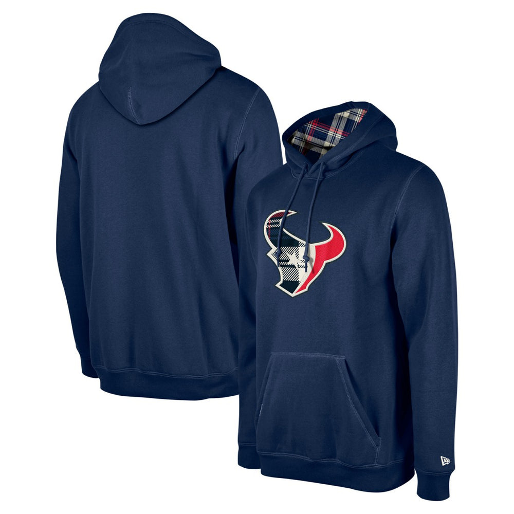 Houston Texans New Era 3rd Down Plaid Pullover Hoodie Navy