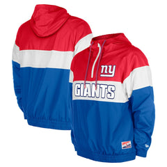 New York Giants New Era 3rd Down Raglan Quarter-Zip Windbreaker Jacket Royal