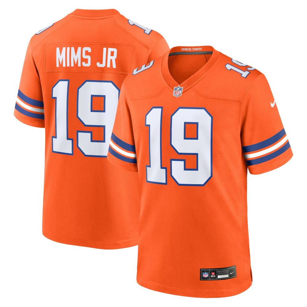Nike Marvin Mims Jr Denver Broncos Mile High Collection 1977 Throwback Player Game Jersey Orange