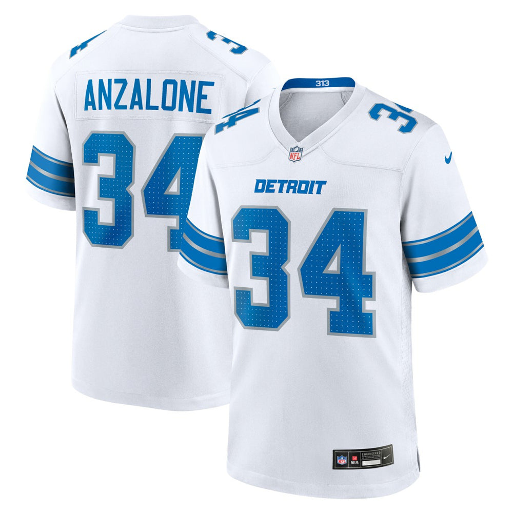 Nike Alex Anzalone Detroit Lions White Game Jersey White