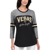Vegas Golden Knights G-III 4Her by Carl Banks Women's Play The Game 3/4-Sleeve T-Shirt - Black - NHL 201038274