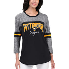 Pittsburgh Penguins G-III 4Her by Carl Banks Women's Play The Game 3/4-Sleeve T-Shirt - Black - NHL 201038281