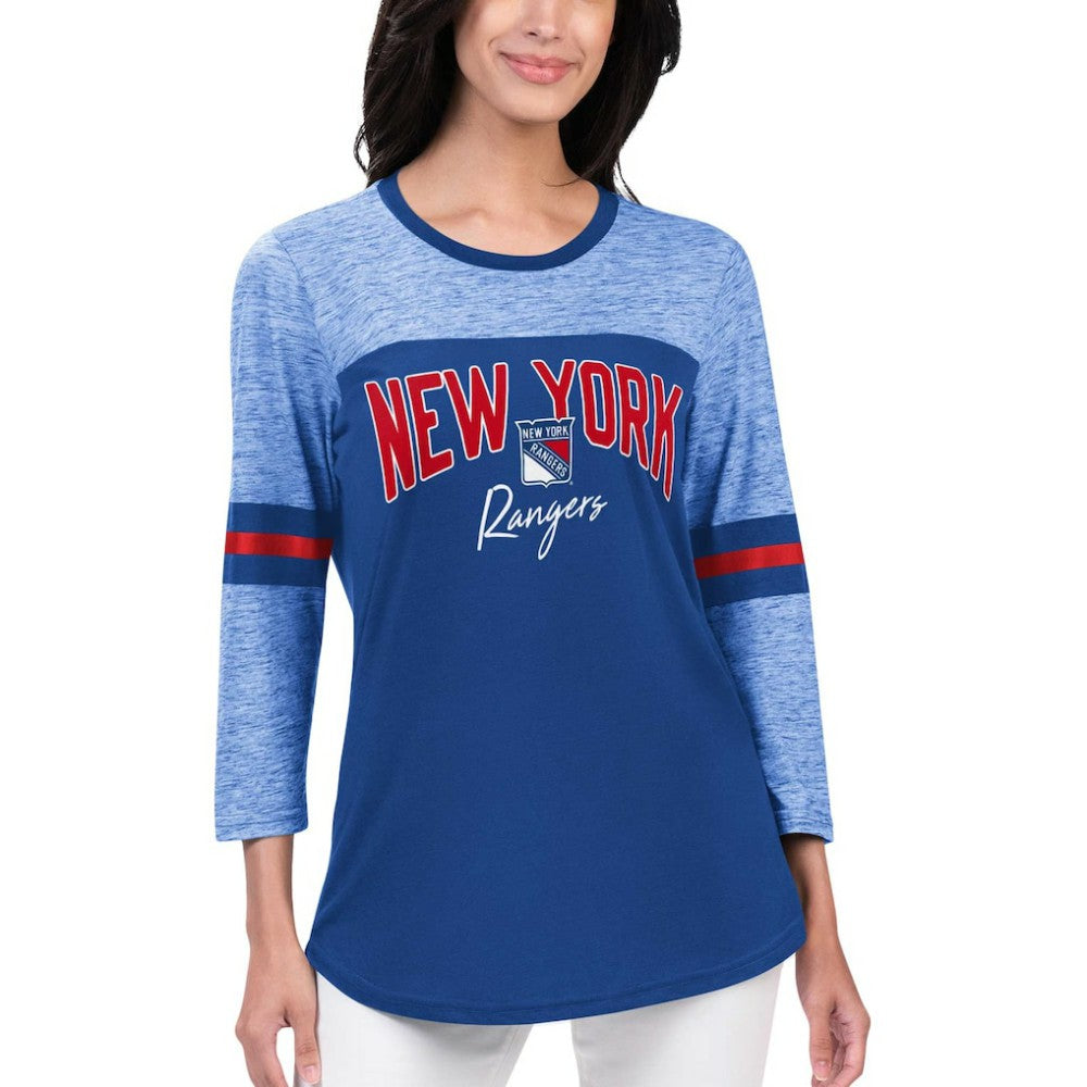 New York Rangers G-III 4Her by Carl Banks Women's Play The Game 3/4-Sleeve T-Shirt - Blue - NHL 201038283