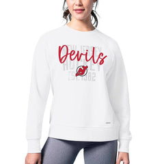 New Jersey Devils MSX by Michael Strahan Women's Millie Raglan Pullover Sweatshirt - White - NHL 201038289