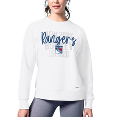 New York Rangers MSX by Michael Strahan Women's Millie Raglan Pullover Sweatshirt - White - NHL 201038291