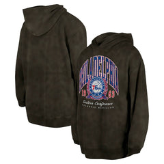 Philadelphia 76ers Unisex Oversized Essentials Pigment Wash Fleece Pullover Hoodie Charcoal | New Era Lifestyle