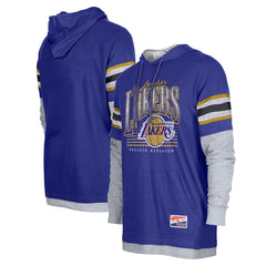 Los Angeles Lakers Layered Long Sleeve Hoodie T-Shirt Purple | New Era Lifestyle