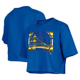 Golden State Warriors Women's Oversized Boxy Crop T-Shirt for sale Royal | New Era online