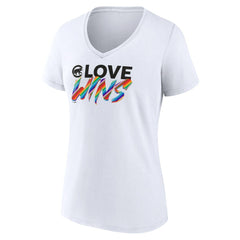 Chicago Cubs Women's Love Wins V-Neck T-Shirt - White - MLB on Sale