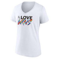 Kansas City Royals Women's Love Wins V-Neck T-Shirt - White - MLB Online