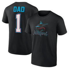 Miami Marlins Father's Day #1 Dad T-Shirt - Black - MLB Sale