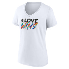 Minnesota Twins Women's Love Wins V-Neck T-Shirt - White - MLB on Sale