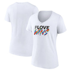 Pittsburgh Pirates Women's Love Wins V-Neck T-Shirt - White - MLB Sale
