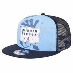 Atlanta Braves New Era Bikini Bottom Trucker 9FIFTY Snapback Hat - Navy - New Era Discount