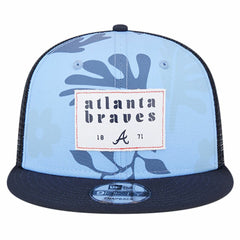 Atlanta Braves New Era Bikini Bottom Trucker 9FIFTY Snapback Hat - Navy - New Era Discount
