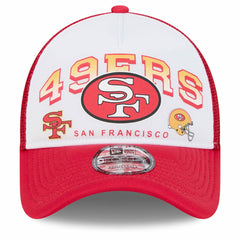 San Francisco 49ers New Era Retro Wordmark A-Frame 9FORTY Adjustable Hat White/Scarlet