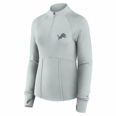 Fanatics Detroit Lions Women's Elements Raglan Quarter-Zip Jacket Gray