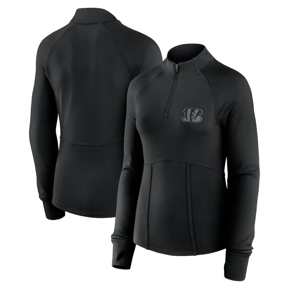 Fanatics Cincinnati Bengals Women's Elements Raglan Quarter-Zip Jacket Black