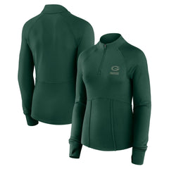 Fanatics Green Bay Packers Women's Elements Raglan Quarter-Zip Jacket Green