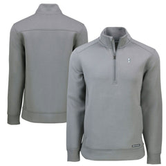 Chicago Cubs Cutter & Buck Cooperstown Collection Roam Eco Recycled Quarter-Zip Pullover - Gray - MLB Lifestyle