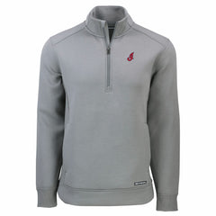 Cleveland Guardians Cutter & Buck Cooperstown Collection Roam Eco Recycled Quarter-Zip Pullover - Gray - MLB on Sale