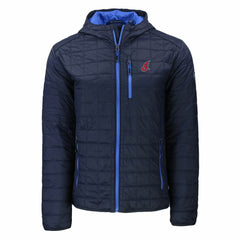 Cleveland Guardians Cutter & Buck Cooperstown Collection Rainier Primaloft Eco Full-Zip Hooded Jacket - Navy - MLB Lifestyle