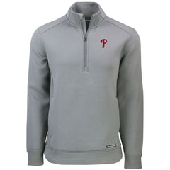 Philadelphia Phillies Cutter & Buck Roam Eco Recycled Quarter-Zip Pullover - Gray - MLB Sale