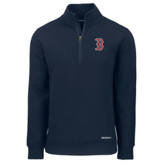 Boston Red Sox Cutter & Buck Roam Eco Recycled Quarter-Zip Pullover - Navy - MLB Discount