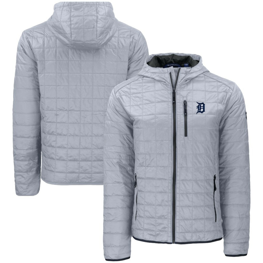 Detroit Tigers Cutter & Buck Rainier Primaloft Eco Full-Zip Hooded Jacket - Gray - MLB on Sale