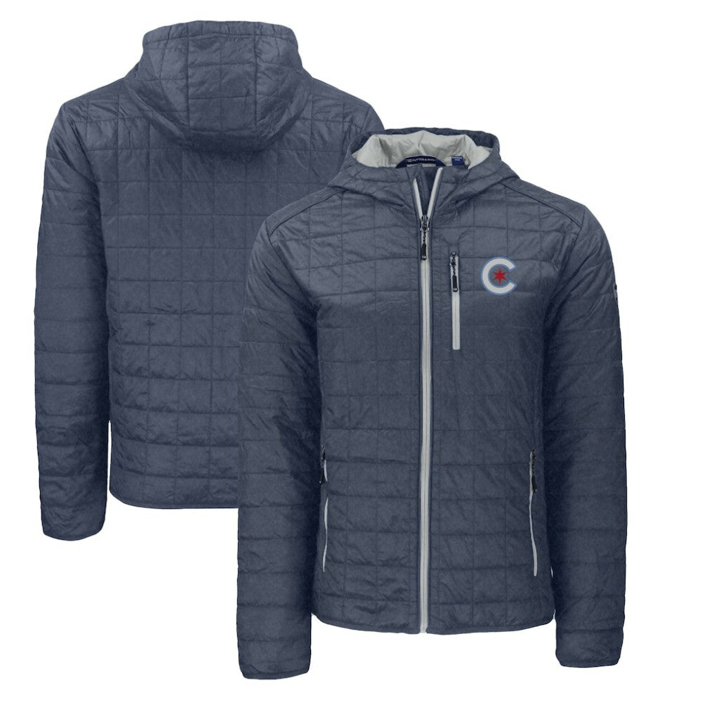 Chicago Cubs Cutter & Buck City Connect Rainier Primaloft Eco Full-Zip Hooded Jacket - Anthracite - MLB Discount