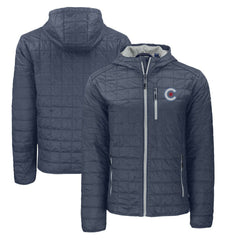 Chicago Cubs Cutter & Buck City Connect Rainier Primaloft Eco Full-Zip Hooded Jacket - Anthracite - MLB Discount