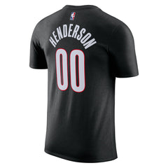 Scoot Henderson Portland Trail Blazers Icon Edition Name & Number T-Shirt Black | Nike for sale
