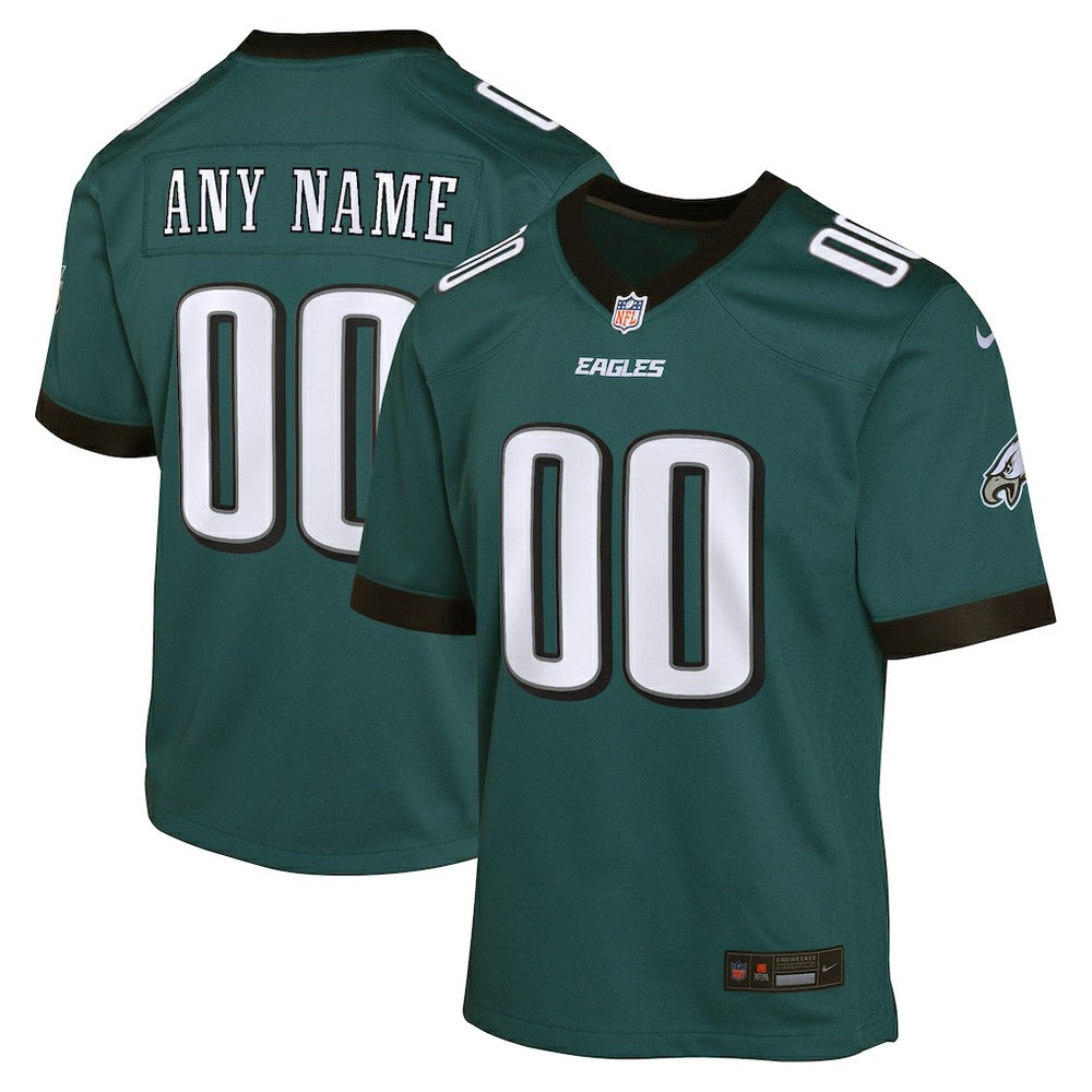 Nike Philadelphia Eagles Youth Custom Game Jersey Midnight Green