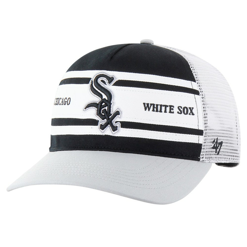Chicago White Sox '47 Gridiron Super Stripe Relaxed Trucker Hitch Adjustable Hat - Black - 47 brand Lifestyle
