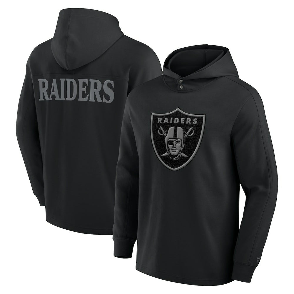 Fanatics Las Vegas Raiders Elements Blaze Tri-Blend Long Sleeve Hoodie T-Shirt Black