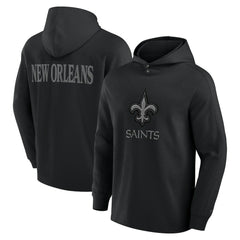 Fanatics New Orleans Saints Elements Blaze Tri-Blend Long Sleeve Hoodie T-Shirt Black