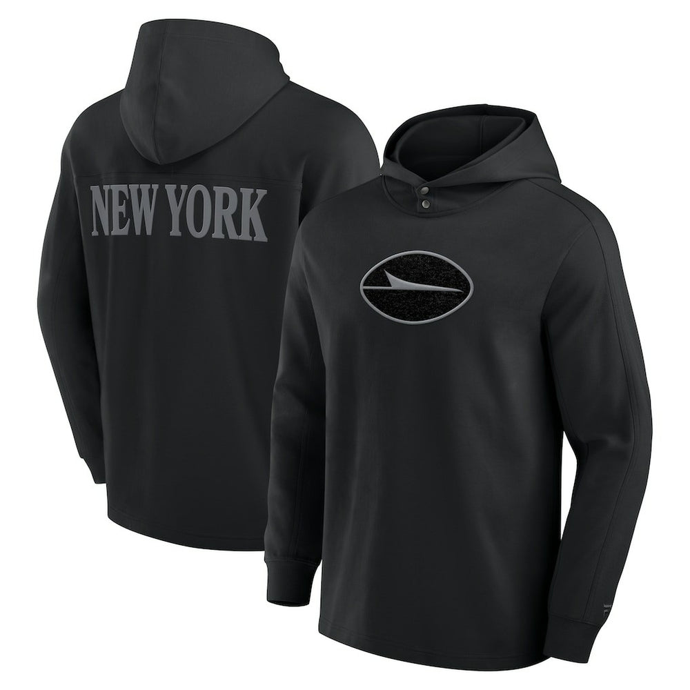 Fanatics New York Jets Elements Blaze Tri-Blend Long Sleeve Hoodie T-Shirt Black