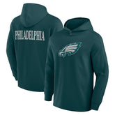 Fanatics Philadelphia Eagles Elements Blaze Tri-Blend Long Sleeve Hoodie T-Shirt Midnight Green