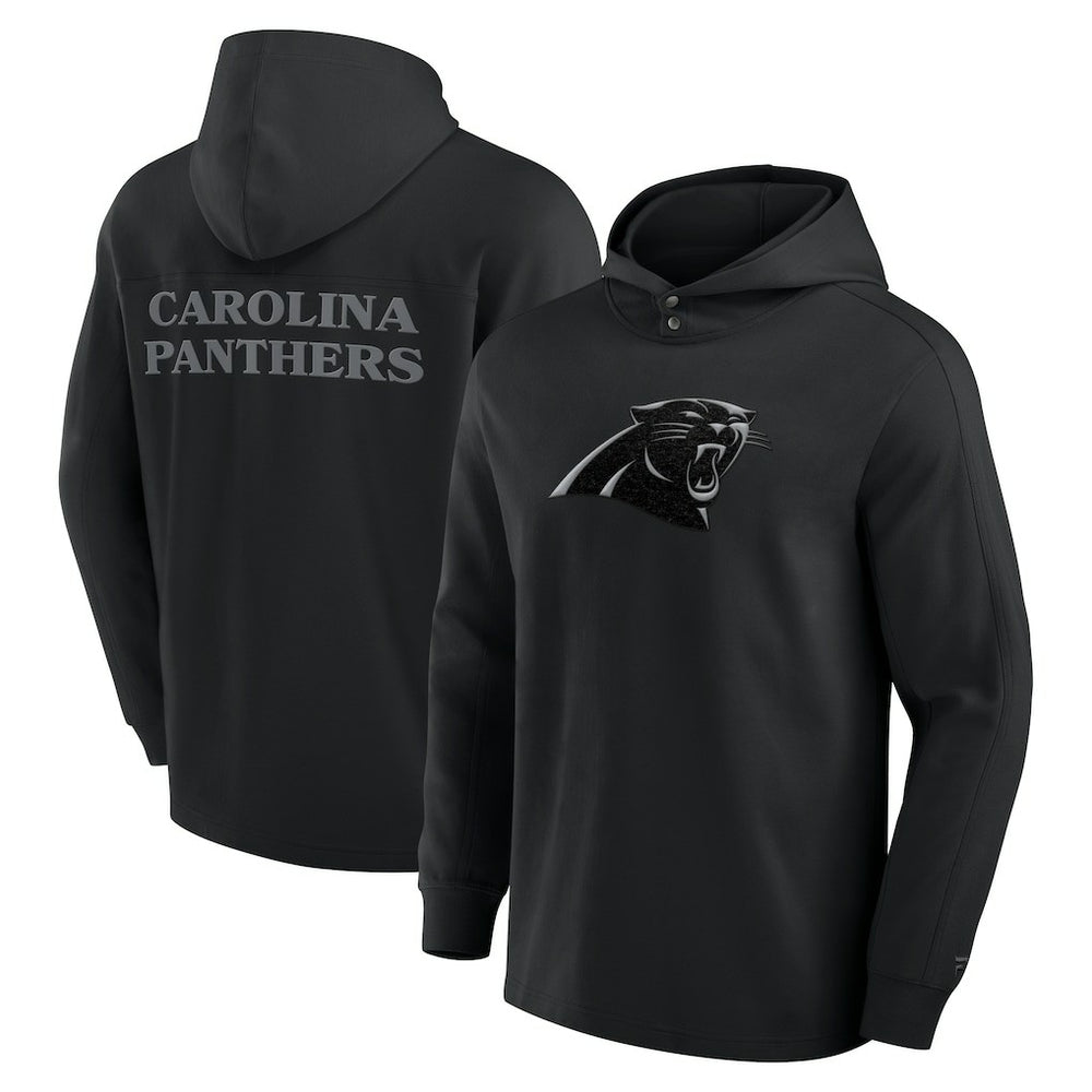 Fanatics Carolina Panthers Elements Blaze Tri-Blend Long Sleeve Hoodie T-Shirt Black