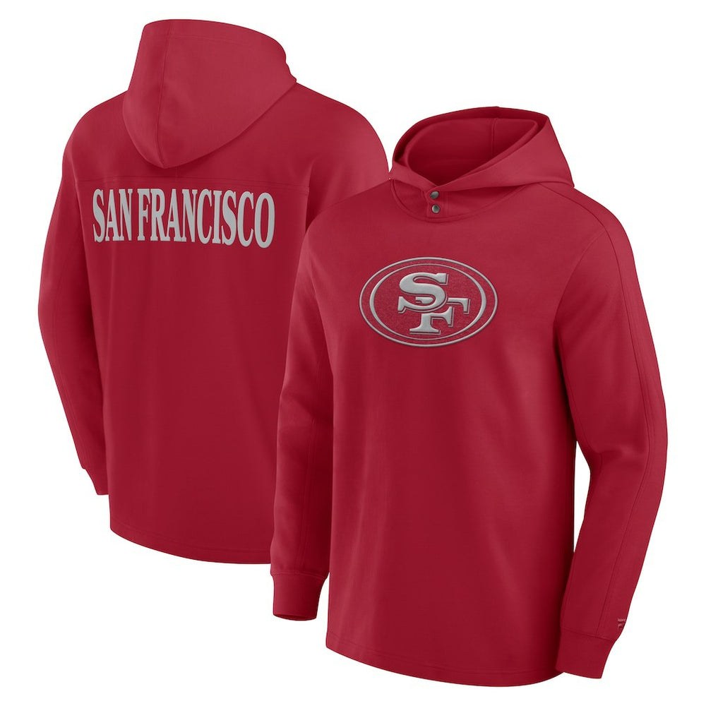 Fanatics San Francisco 49ers Elements Blaze Tri-Blend Long Sleeve Hoodie T-Shirt Scarlet