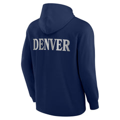 Fanatics Denver Broncos Elements Blaze Tri-Blend Long Sleeve Hoodie T-Shirt Navy