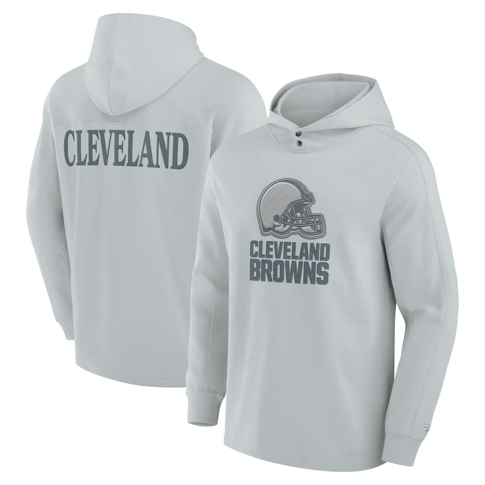 Fanatics Cleveland Browns Elements Blaze Tri-Blend Long Sleeve Hoodie T-Shirt Gray