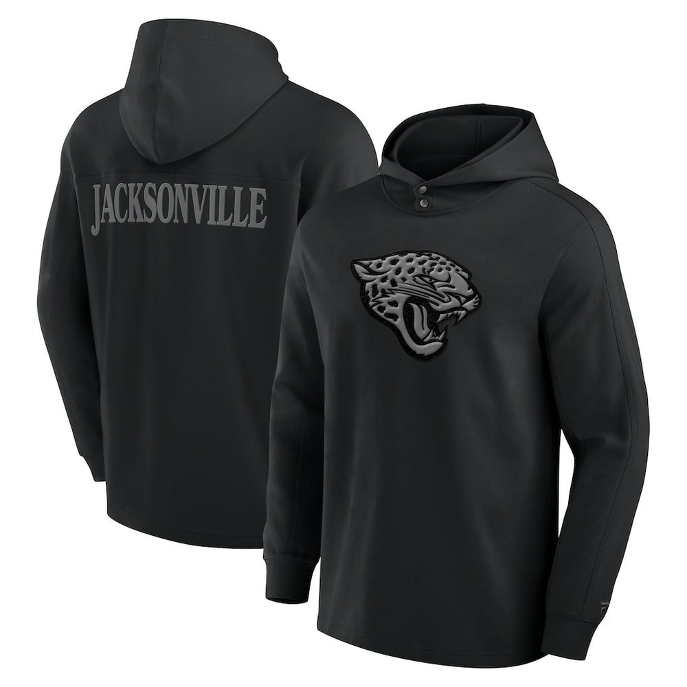 Fanatics Jacksonville Jaguars Elements Blaze Tri-Blend Long Sleeve Hoodie T-Shirt Black