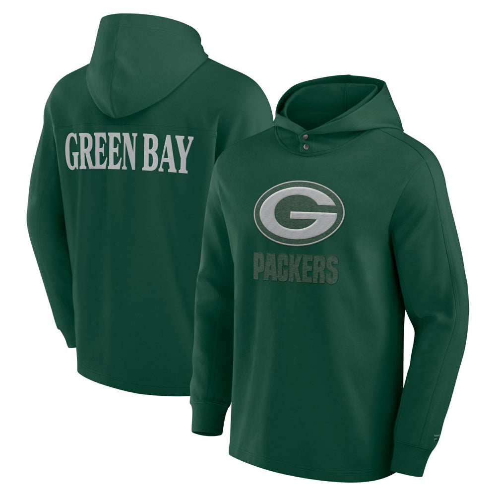 Fanatics Green Bay Packers Elements Blaze Tri-Blend Long Sleeve Hoodie T-Shirt Green