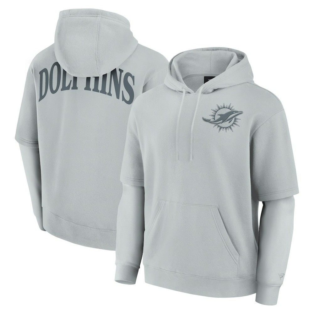 Fanatics Miami Dolphins Unisex Sleek Elements Pullover Hoodie Gray