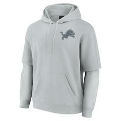 Fanatics Detroit Lions Unisex Sleek Elements Pullover Hoodie Gray